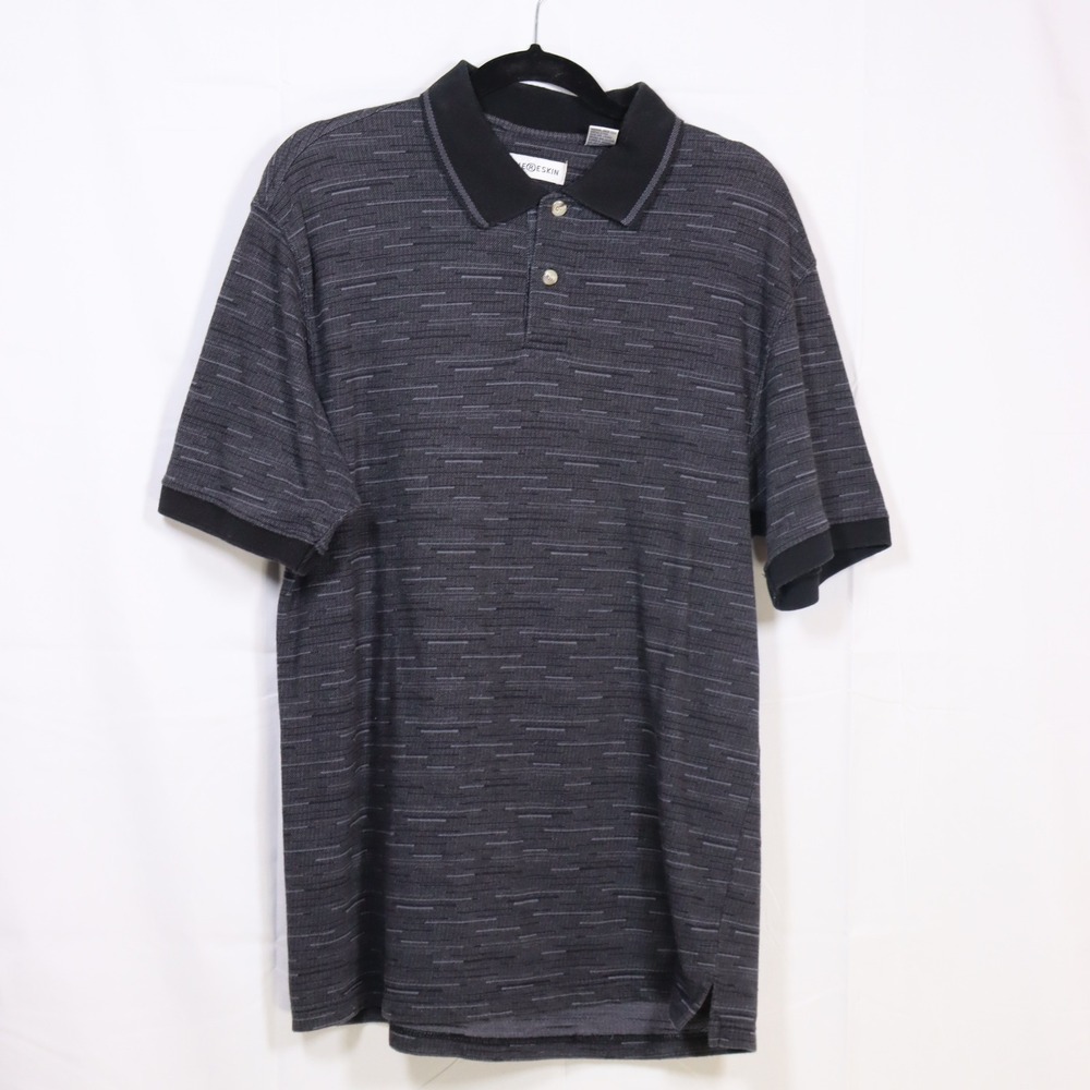 Chereskin Polo Shirt Mens Large Black Space Dye Short Sleeve‎ Knit Casual Golf